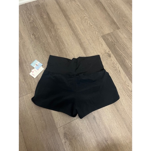 Roxy Black High Waisted Swim Board Shorts Recycled Fibers Logo NWT - Picture 4 of 4